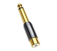 Adattatore da jack maschio da 6,35 mm a jack femmina RCA placcato oro
