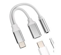 Adattatore da jack USB C a auricolare 3,5 mm (2 in 1) per cuffie caricabatterie cavo per cuffie DAC AUX Audio cavo doppia presa compatibile per Xiaomi Redmi Huawei Google Samsung Galaxy S22 Adattatore