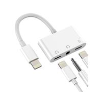 Adattatore da Lightning a Jack da 3,5 mm 3 in 1 per iPhone 14 13 Pro Max Caricatore con doppia cuffia Connettore per iPad Certificato MFI per Apple Cavo audio AUXiliar Adattatori per microfono