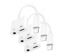 Adattatore da Lightning a jack per cuffie da 3,5 mm, certificato Apple MFi, caricabatterie e dongle audio 2 in 1 per iPhone 14/13/12/11/XS/XR, carica e ascolta, chip DAC, suono Hi-Fi, per auto Aux