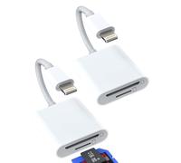 Adattatore da Lightning a Micro SD Lettore di Schede (confezione da 2) per Apple per iPhone 14 13 12 11 Pro Max 7 8 Plus per iPad Air Accessori Lettore di Schede Compact Cavo Flash Connettore