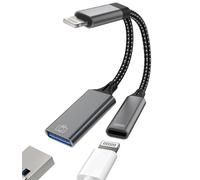 Adattatore da Lightning a USB Caricabatterie OTG Jack Cavo per Apple Iphone 14 13 12 11 Pro Max per Ipad Air Chiavetta Mouse Lettore Schede Accessori Card Reader Scaricare Foto Caricatore Sdoppiatore
