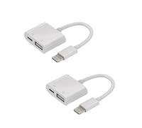 Adattatore da Lightning a USB, cavo rapido 2 in 1 (2 pezzi) per iPhone OTG accessori maschio, tastiere, lettore di schede USB, lettore di schede, mouse, hub per 14, 13, 12, 11 Pro Max Mini 8, 7 Plus X