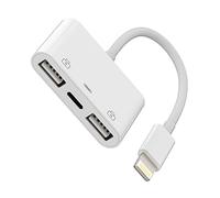 Adattatore da Lightning a USB iPhone OTG maschio (3 in 1) per caricabatterie rapido tastiere USB Stick lettore di schede fotocamera mouse, accessori di ricarica 14 13 12 11 Pro Max Mini 8 7 Plus Xs Xr