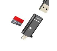 Adattatore da Lightning a USB Micro SD Card Reader Adattatore 3.0 OTG Flash Memory TF Transfer Storage Stick Tastiera compatta per iPhone 14 13 Pro Max per iPad per Apple Android Cavo Dongle per