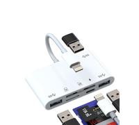 Adattatore da Lightning a USB Micro SD Lettore di schede SD Caricabatterie (6 in 1) Cavo convertitore OTG Lettore di schede SD Flash compatto per Apple per iPhone a iPad Accessori jack per memory