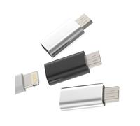 Adattatore da Micro USB a Lightning (set di 3) da maschio a femmina di ricarica per Apple Cable per Android per Z5 Premium, compatibile con Samsung Galaxy S7 Active S6 Edge+ Note5 Note4