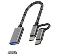 Adattatore da Micro USB+USB-C maschio a USB A femmina (2 in 1) tipo Android Thunderbolt Converter Adaptador Mouse Lettore di schede per fotocamera Tastiera Flash Drive 3.0 OTG Cavo Accessori