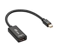 Adattatore da Mini DP a HDMI, con cavo intrecciato placcato oro, compatibile con MacBook Air/Pro, Microsoft Surface Pro/Dock, monitor e proiettore.