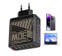Adattatore da Parete | Prolunga Multipresa con Prese Multiple | Espansore di Prese USB con Ricarica Rapida QC3.0 a 6 Porte con Protezione da Sovraccarico per Telefono Tablet Viaggio e Uomini