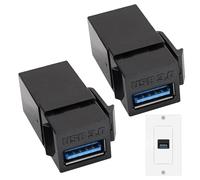 Adattatore da parete USB - femmina a femmina USB 3.0 - connettore di uscita 2 pannelli -Plug | Keystone - Jack - Estensione Keystone - per l'integrazione perfetta in soggiorno, appartamento, hotel,