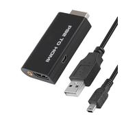Adattatore da PS2 a HDMI con uscita audio da 3,5 mm e cavo HDMI da 50 cm, convertitore compatibile con HDTV, monitor e proiettore, supporta 480i/480p/576i per console PlayStation 2
