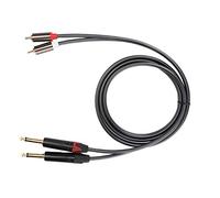 Adattatore da R C A A 1/4, Cavi di Filo da 6,35 Mm da Stereo A 2 R C un Cavo di Inserzione Phono con Tappi per Interconnect da 1,5 M per,5 M di Interconnessione per Amplificatore A