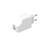 Adattatore da Rete a Doppio Porto Carica Veloce 65W - Porta USB e USB C - Ideale per Caricare Telefono, Tablet e Computer - Con Luce Touch On Off - Xoopar ICE-G Bianco