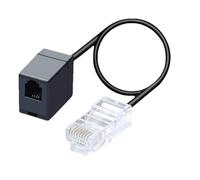 Adattatore da RJ11 a RJ45-Convertitore da 2 pacchetti da Ethernet a Phone , femmina RJ45 a RJ11 maschio, ideale per modem DSL, telefoni fissi e macchine fax, installazione plug and play Buona dura