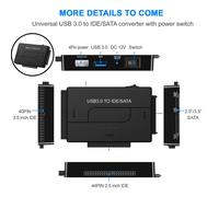 Adattatore da SATA/IDE a USB 3.0 adatto per SSD da 2,5"/3,5" pollici e HDD