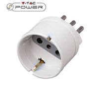 ADATTATORE DA SCHUKO A SPINA ITALIANA 10A BIANCO ADSCHUK-LED8719 V-TAC