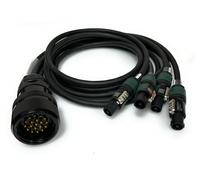 Adattatore da Socapex maschio a 4 SpeakOn NL4 / 4x cavi 4x2.5mmq Made in Italy