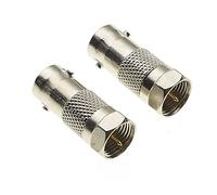 Adattatore da Spina F a BNC - Kit 2 Pezzi - Connettore Maschio a Femmina per Cavo Coassiale, Scanner, CCTV, Applicazioni Video, Antenna Radio