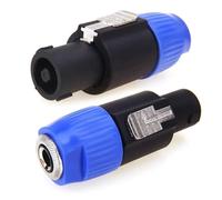 Adattatore da spina for altoparlante a 4 poli a jack femmina in metallo 6,5 mm con fermo in, connettore aeronautico NL4FC maschio a 1/4" TS