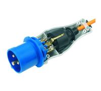 Adattatore da spina schuko 16A a spina industriale 230V 3 Poli 2P+T, IP44, ideale per il collegamento di elettroutensili a prese industriali