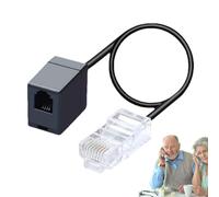 Adattatore da telefono a Ethernet, RJ11 a RJ45 - Convertitore da presa telefonica a Ethernet da 14 pollici | Adattatore linea telefonica 8P4C a 6P4C, cavo connettore telefonico per router,