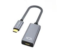 Adattatore da tipo C a MDisplayPort con visualizzazione su grande schermo | Convertitore intrecciato plug-and-play, alloggiamento in metallo da 20 cm per cruscotto, riproduzione multimediale