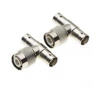 Adattatore da TNC maschio a 2x BNC Jack - Divisori di cavi coassiali per cavi coassiali, CCTV, cavi di chiarezza dell'antenna, CCTV a T da 1 porta a 2 porte, estensione del cavo - Confezione da 2