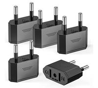 Adattatore da US a EU, 5 pezzi Ancable Reisestecker per EU, spina a 2 pin per Germania, Europa, America, Messico, Canada, Egitto, Spagna con alimentatore USA per dispositivi