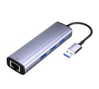 Adattatore da USB 3.0 a Ethernet, IVSHOWCO hub multiporta USB 4 in 1 con rete RJ45 1 Gigabit, 3 porte USB 3.0, hub USB 3.0 compatibile con MacBook Air 2017 Mac ChromeBook Surface Acer Lenovo Dell