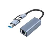 Adattatore da USB 3.0 un Ethernet con Rete Cablata da USB C un RJ45 Gigabit laN 1000 Mbps, Adattatore di Rete, per Windows