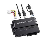 Adattatore da USB 3.2 A M.2 NVMe IDE per Dischi Rigidi da 2,5/3,5 Pollici, Unità Ottica HDD/SSD, Trasferimento Dati per Laptop, Spina Europea.