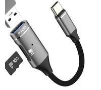 Adattatore da USB A a USB C (2 in 1) lettore di schede Micro SD per iPhone 17 16 15 Pro Max OTG 3.0 fotocamera TF Memory Stick per iPad per Apple MacBook tipo C compatibile con Samsung S25 S24