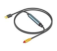 Adattatore da USB a audio ottico, cavo audio SPDIF da 1,5 m per laptop e computer, connettori placcati oro per suono senza perdita, convertitore digitale in fibra ottica