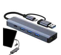 Adattatore da USB a Ethernet, adattatore Ethernet multifunzione per laptop, adattatore Ethernet | Pratico adattatore USB Gigabit Ethernet Rj45 per dispositivi con porte USB C