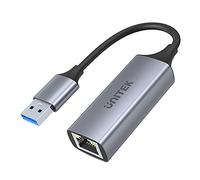Adattatore da USB a Gigabit Ethernet di Unitek │ Convertitore da USB A a RJ45 LAN Ethernet 10/100/1000 Mbps│ USB 3.0 5 Gbps │ Alluminio, cavo 12 cm │ Adattatore di rete per Win, Mac, Linux│Plug&Play