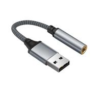 Adattatore da USB a jack - Interfaccia audio compatta, connettore stereo leggero | Convertitore audio esterno con alloggiamento robusto per la riproduzione di musica, teste di gioco, apparecchiature