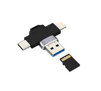 Adattatore da USB a Micro SD per iPhone 17, 16, 15, 14 Pro Max, compatibile con Samsung S24, S25, USB C, lettore di schede per cellulare, lettore Apple, Lightning Memory Stick, scheda di memoria