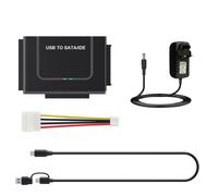 Adattatore da USB a SATA/IDE per HDD e SSD da 2,5/3,5", USB 3.2 Gen 2 10 Gbps, supporta 3 unità, max