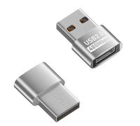Adattatore da USB a USB C, connettore di trasferimento dati OTG di tipo C, adattatore ad alta velocità per telefono, tastiera, mouse, PC, convertitore telefonico plug and play (USB argentato)