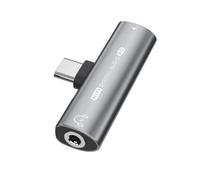 Adattatore da USB-C a 3,5 mm per cuffie e caricabatterie Grey