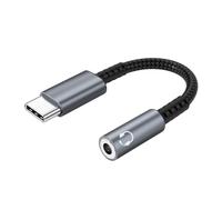 INF Adattatore da USB-C a 3,5 mm per cuffie, telefoni cellulari con presa USB-C, dispositivi con USB-C, 13,5 cm, 1x adattatore audio (grigio)