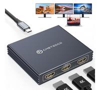 Adattatore da USB C a 3 HDMI con 100 W PD USB C a HDMI Splitter 1 in 3 Out 4K60Hz Supporto esteso su Windows per Thunderbolt 3 o superiore porta
