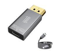 Adattatore da USB C a DisplayPort 1.4 da 8K a 60 Hz e cavo 3.2, convertitore Thunderbolt 3/4 a DP, compatibile con MacBook, telefono 17/16/15, iPad Pro, Samsung, Galaxy, Lenovo/HP/Dell/ASUS