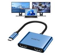 Adattatore da USB C a doppio HDMI, 4K a 60 Hz, splitter da tipo C a HDMI, display esteso per MacBook/MacBook Pro Air Dell XPS13/15, Samsung Galaxy S9/S9+ [modalità MST (display estesi) solo per Win