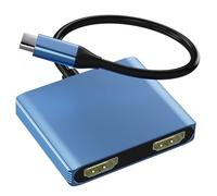 Adattatore da USB C a doppio HDMI 4K a 60Hz, splitter da tipo C a HDMI per display esteso, adattatore doppio monitor per laptop, Thunderbolt 4/3 compatibile con MacBook, Dell XPS 13/15, HP (solo