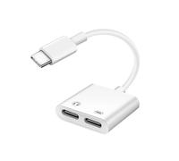 Adattatore da USB-C a Doppio USB-C, Audio + Ricarica - Bianco