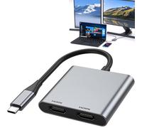 Adattatore da USB C a Dual HDMI - Docking Station 4K a 60Hz per laptop HP Dell Surface Lenovo Thinkpad MacBook Pro Air e altro ancora