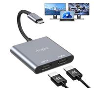 Adattatore da USB C a Dual HDMI with 2 HDMI Ports, (2 in 1) Dual Hdmi Adapter for 2 Monitors, USB C to hdmi Splitter Extended Display for Laptops, Tablets (Single HDmi 4K@60HZ and Dual HDMi 4K@30Hz)