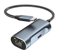 Adattatore da USB C a Ethernet con porta di ricarica da 100 W, adattatore Aibilangose da Ethernet a USB C da 1 Gbps per Chromecast con Google TV, adattatore di rete LAN Gigabit Ethernet di tipo C con